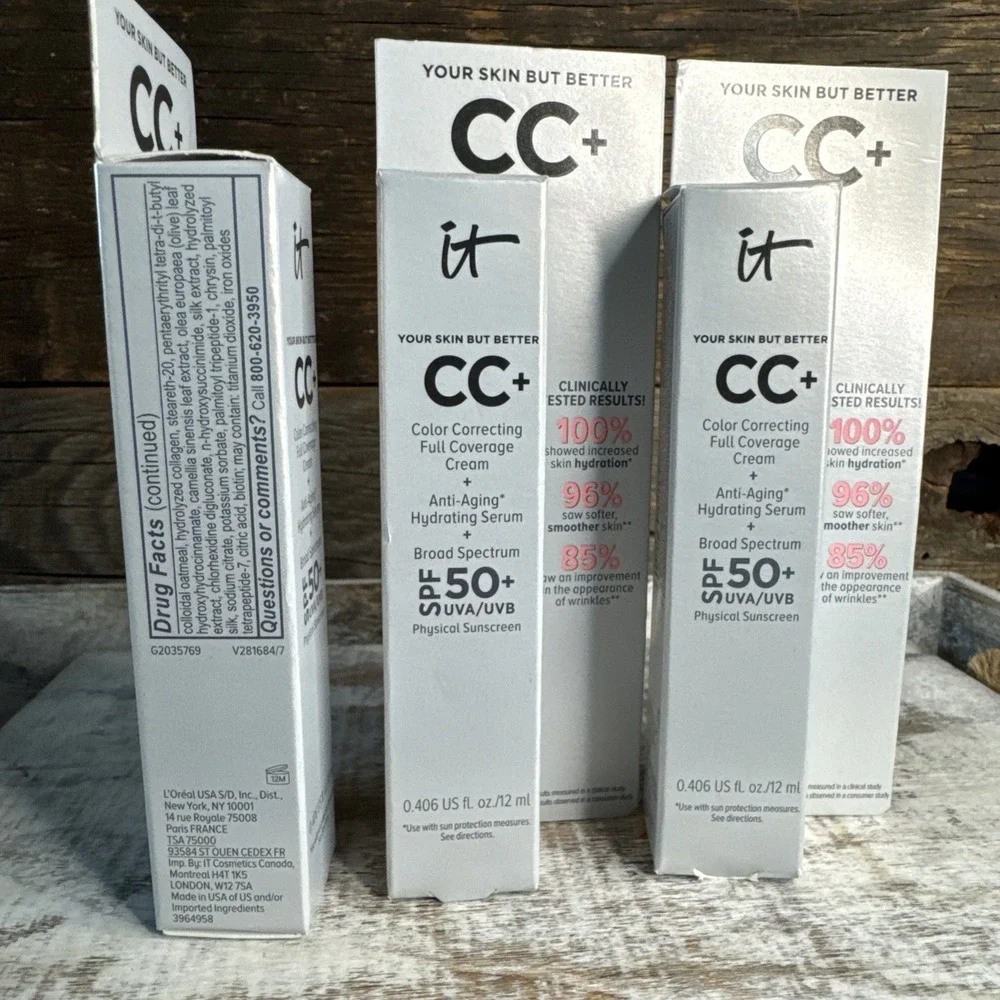 IT Cosmetics CC Cream Light Medium 12ml - Set of 3 | MSRP = $57